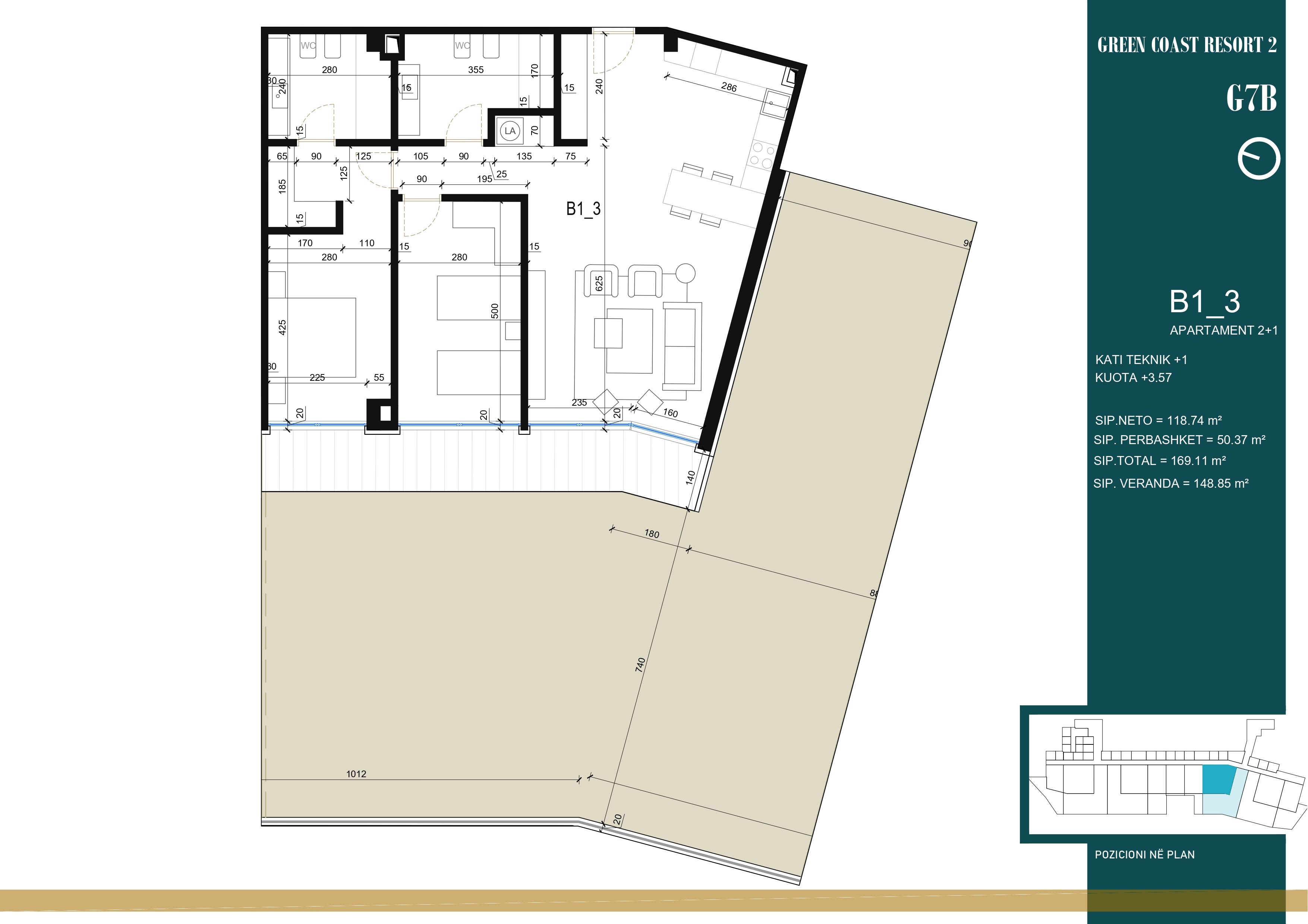 Apartament 2 + 1  ne Green Coast Resort 2 B1_3