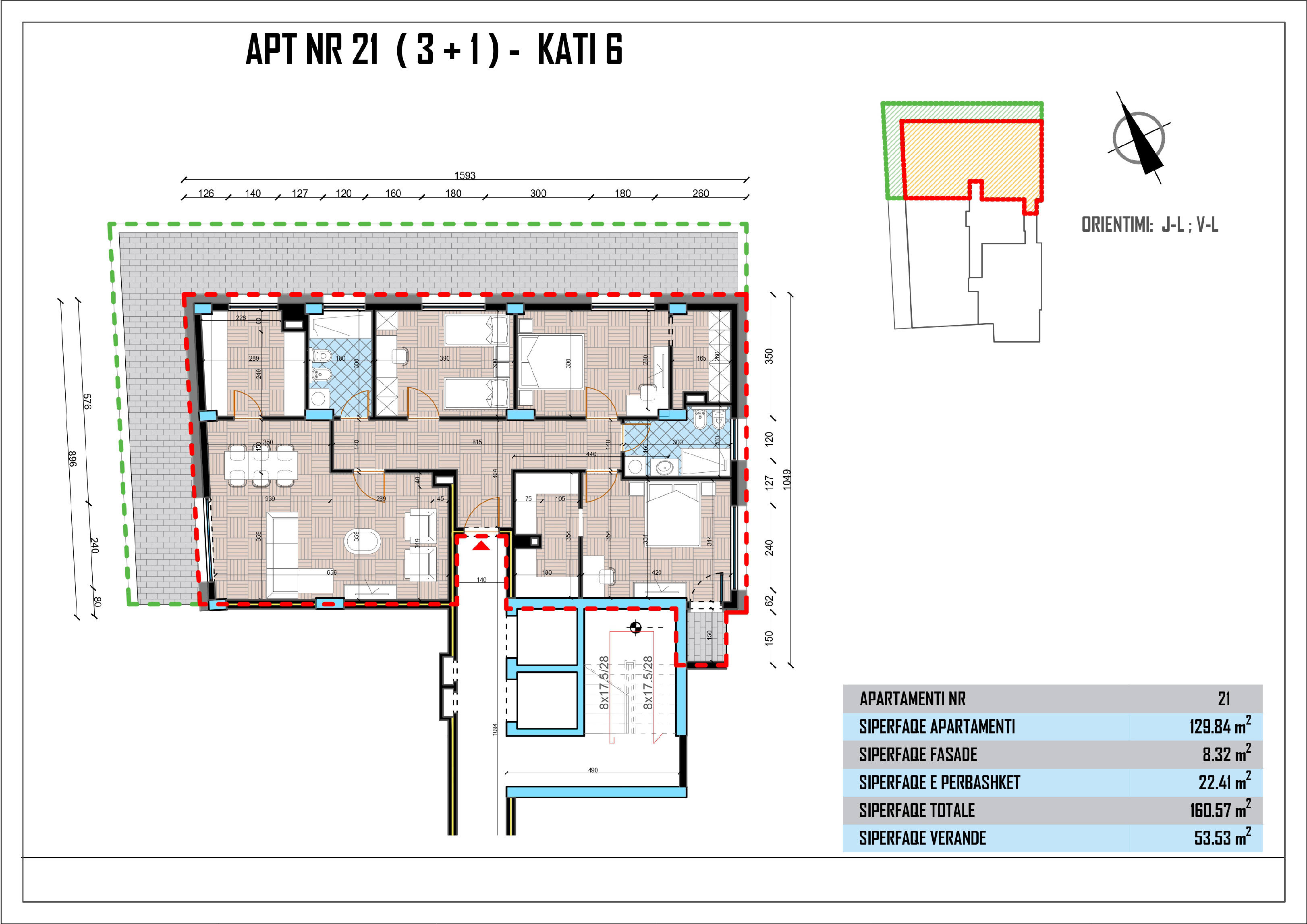 Apartament 2 + 1 Nr 21 në Pallatin e Drejtësisë