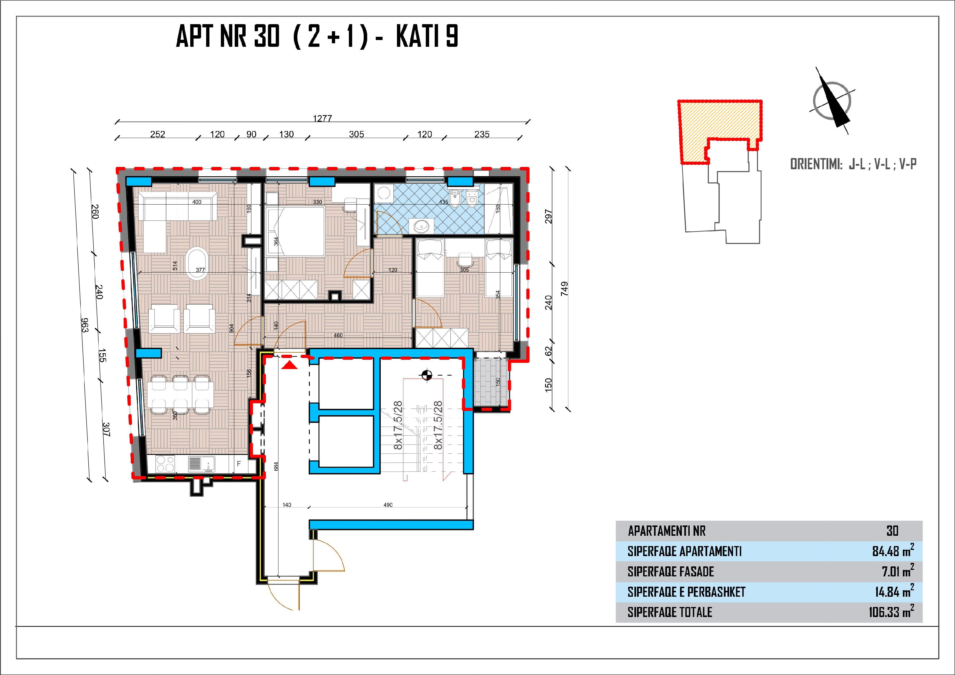 Apartament 2 + 1 Nr 30 në Pallatin e Drejtësisë